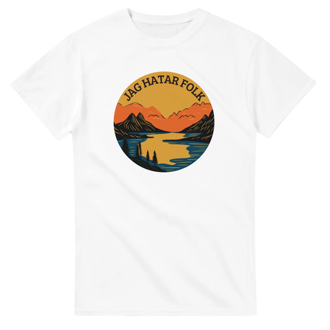 T-shirt med outdoor-motiv och texten Jag hatar folk