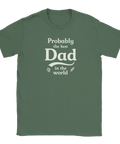 Grön t-shirt med vit text "Probably the best Dad in the world" - Carlsberg Parodi