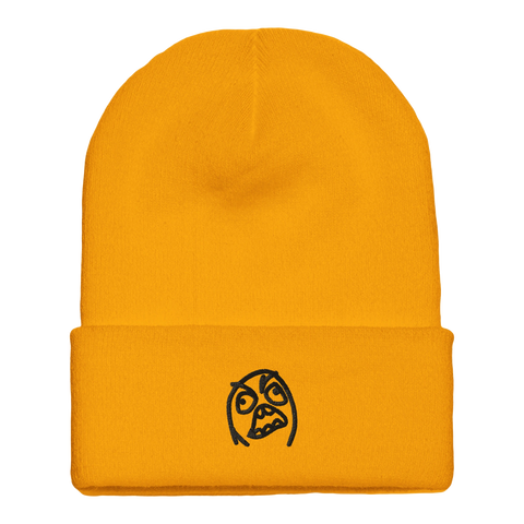 klassisk mössa med broderat rage face-motiv