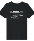 Barn t-shirt med retro raggare-bilmotiv i vit tryckdesign