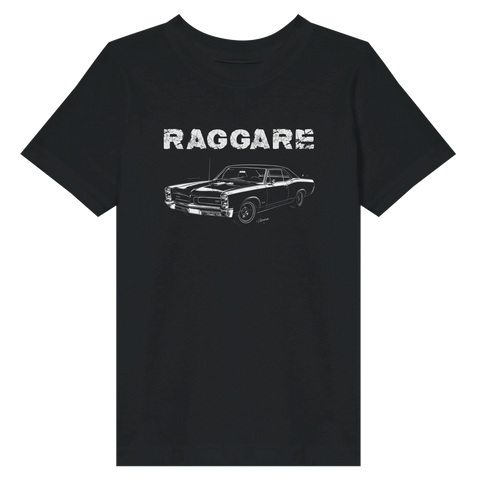 Barn t-shirt med retro raggare-bilmotiv i vit tryckdesign