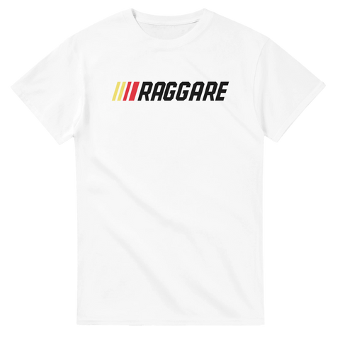 T-shirt med Raggare-tryck och racingränder liknande nascar – perfekt för bilträff, cruising och rockabillystil.