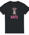 RATZ t-shirt med råtta och rosa glittertext – svart