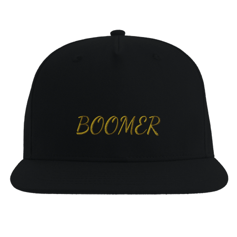 rolig retro snapback keps med broderad boomer text