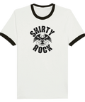 Retro ringer T-shirt med Shirty Rock-tryck