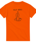 Minimalistiskt Allt gött-tryck med tumme upp – orange t-shirt
