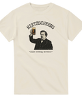 Rolig t-shirt med filosofisk ölhumor och Nietzche