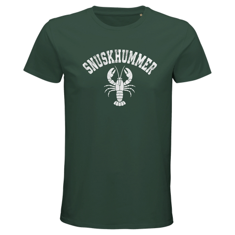 Ekologisk figursydd herr-tshirt med humoristiskt hummermotiv