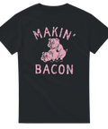 rolig t-shirt med texten Makin’ Bacon och två tecknade grisar