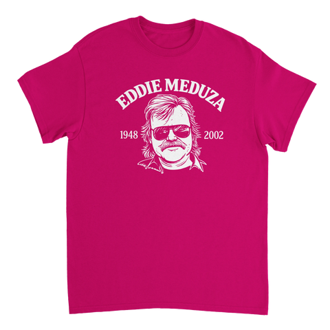 Rosa t-shirt med Eddie Meduza för raggare