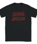 Svart T-shirt Classic med röd text "Serial Griller" – humoristiskt motiv för grillentusiast