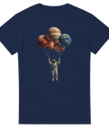 Space Balloons t-shirt med astronaut och planeter – marinblå
