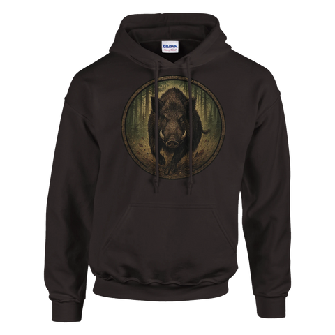 Hoodie för jägare med springande vildsvin