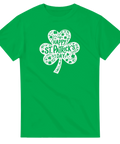 Grafiskt shamrock-motiv med Happy St. Patrick's Day text på grön t-shirt
