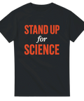 T-shirt med text Stand up for science i rött och vitt