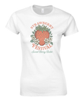 vit dam t-shirt med strawberry festival tryck