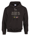 Swedish American hoodie with Dala horse and Swedish and American flags
