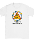Swedish Midsummer t-shirt med varningsskylt och blomkrans för Midsommar