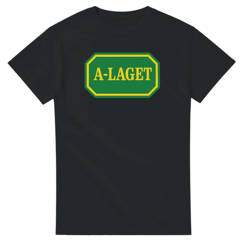 Parodi på Systembolagets logo med texten A-laget