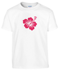 Vit t-shirt för barn med rosa hawaii flower