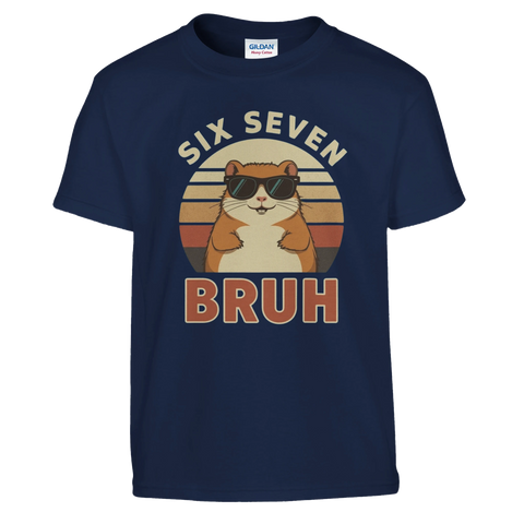 Barn T-shirt med hamster och texten Six Seven Bruh