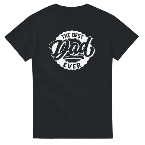 Svart t-shirt med vit retrotext The Best Dad Ever