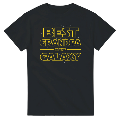 T-shirt med Star Wars parodi och texten Best Grandpa in the Galaxy för farfar eller morfar