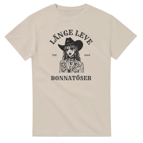 T-shirt med cowgirl och texten Länge leve bonnatöser