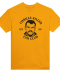 Retro porträtt av Chrille Killer i svart tryck – gul t-shirt
