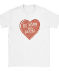 Illustration av ett rött hjärta med texten Du vann mig, grattis – vit t-shirt