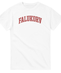 T-shirt med texten Falukorv i college-font. 