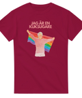 Kontroversiell t-shirt för gay och pride med regnbågsflagga