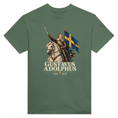 Militärgrön t-shirt med gustav adolf den store