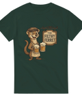 Brittisk pubhumor med iller som håller ölsejdlar och en skylt med texten The Filthy Ferret