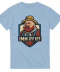 
T-shirt med designen IMM IFF IFF som parodierar MFF och skånsk dialekt, med tecknad arg man i supporterstil.