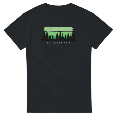 T-shirt med skogsmotiv och texten "Jag hatar folk"