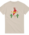 Jesus t-shirt med mexikanskt motiv, Jesus i sombrero med kaktusar på ljus t-shirt