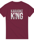 Vinröd t-shirt med Karaoke King motiv för den som älskar karaoke