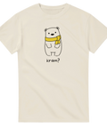 Minimalistisk illustration av isbjörn med gul halsduk – söt t-shirt