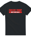 Svart t-shirt med Fuck off Trump citat i rött och vitt