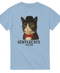 Katt med monokel och röd fluga – t-shirt med elegant kattmotiv