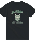 Svart t-shirt med katt och texten “Jamson – Irish Whiskers”