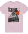 Modern t-shirt med konstnärligt kattmotiv och självsäker attityd