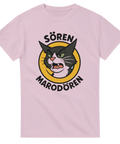 Rolig t-shirt för kattägare med ilsken katt i emblemstil