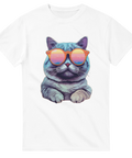 Cool katt-tshirt med retrovibbar och soliga attityder