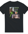 Rolig t-shirt med katter och texten "du ska ge fan i min tonfisk"