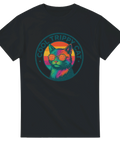 Psykedelisk katt i neonfärger med spiralögon – t-shirt