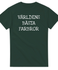 t-shirt med vit text "Världens bästa farbror"