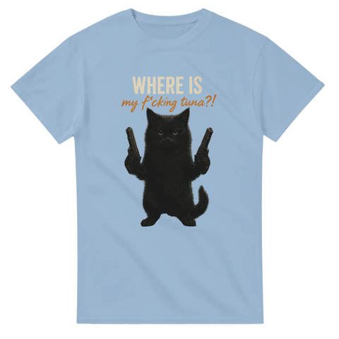 Katt-t-shirt med humor och ilska – perfekt för tonfiskälskare med temperament