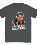 Grå t-shirt med Göteborgsderby-humor, porträtt av Andreas Holmberg och texten ”Bättre än brorsan”